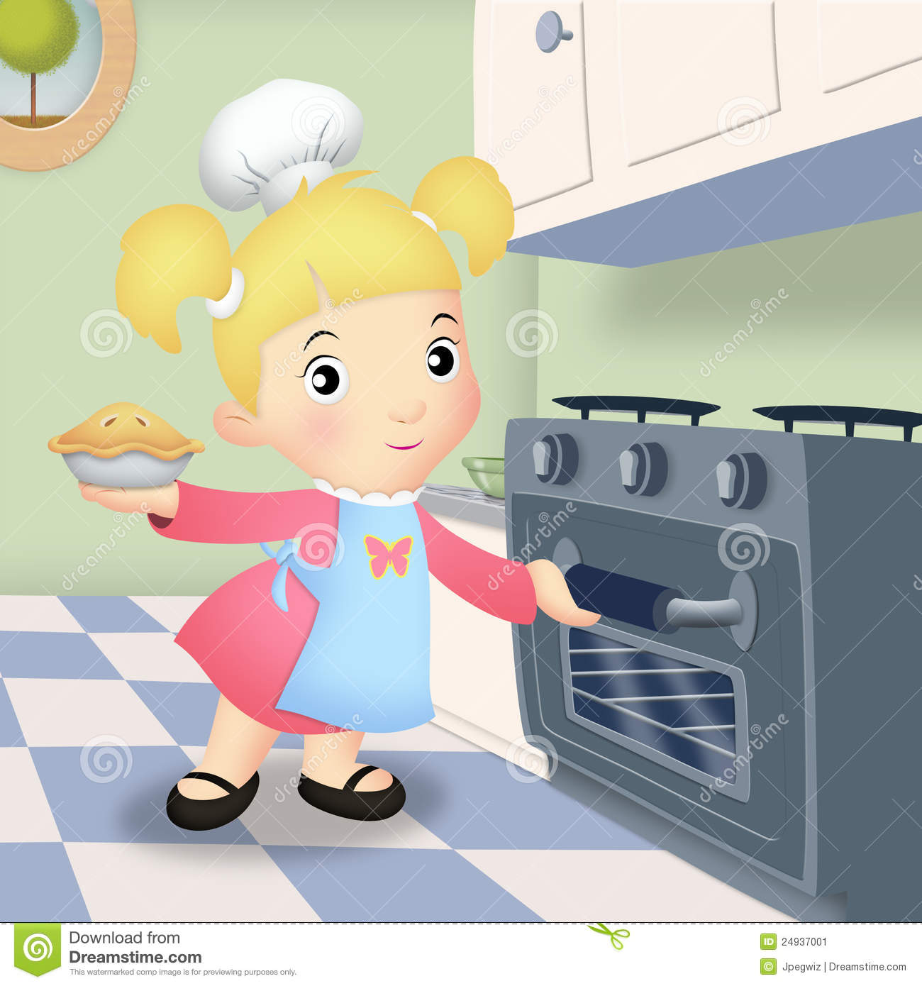 Baking Oven Clipart Girl Baking