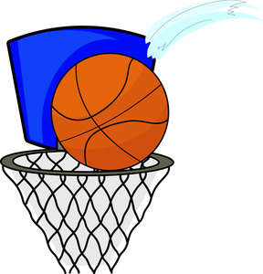 Basketball Hoop Clipart Image   A Cartoon Basketball In A Basketball