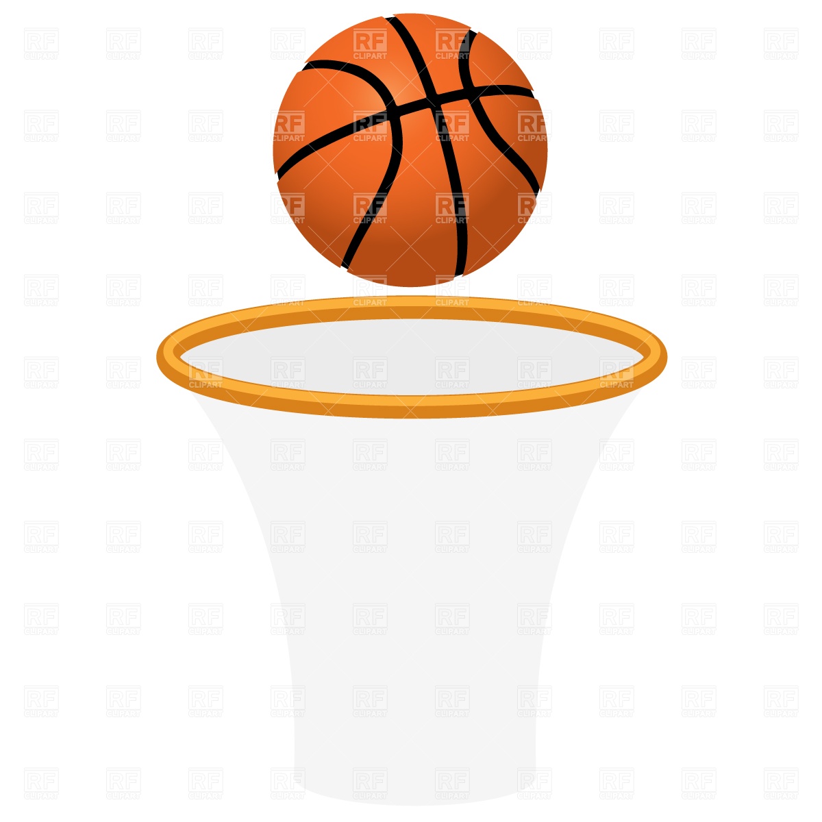 Basketball Hoop Net And Ball Download Royalty Free Vector Clipart