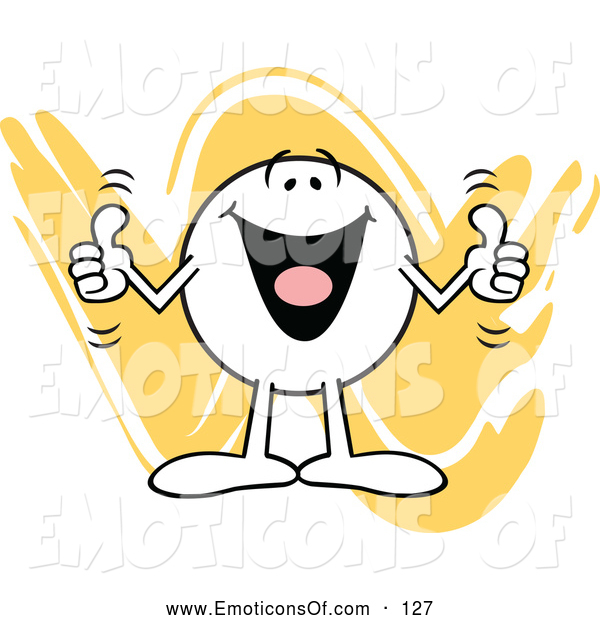 Clip Art Vector Of A Cheerful Moodie Character Holding Two Thumbs Up    