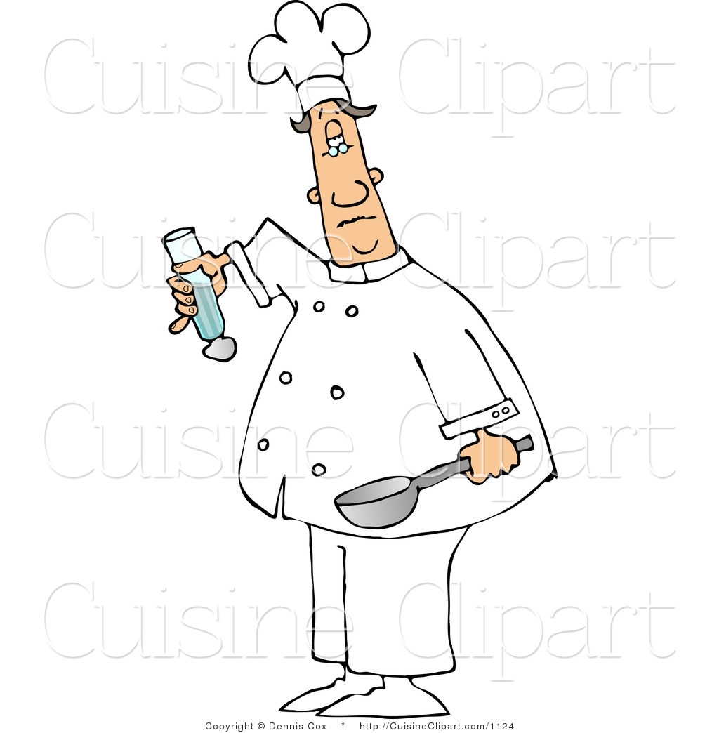 Cuisine Clipart Of A Male Chef Holding Cooking Utensils By Djart