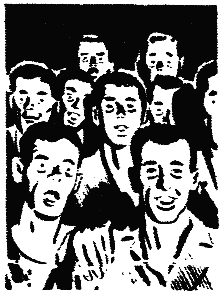 Faces Of A Group Of Men   Clipart Etc