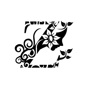Flower Clipart   Black Alphabet Z With White Background   Download