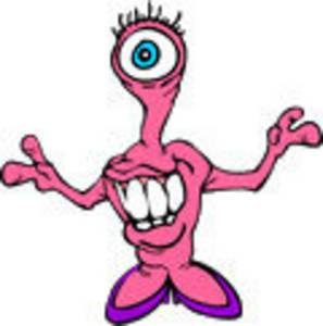 Free Clipart Picture Of A Pink Girl Monster With One Eye