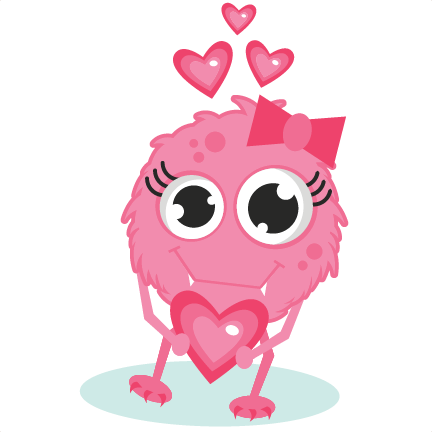 Girl Monster In Love Svg Cutting Files Valentines Day Svg Cut Files