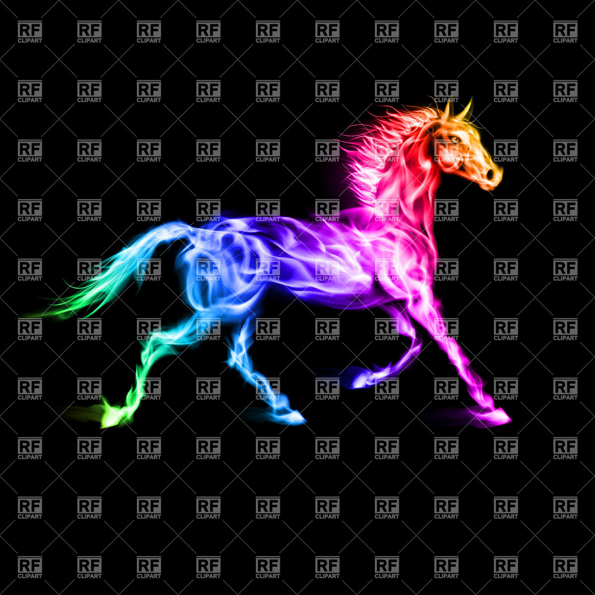 Horse On Black Background Download Royalty Free Vector Clipart  Eps
