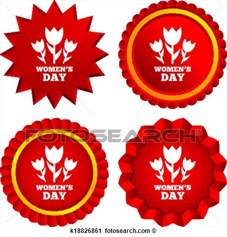 March Women S Day Sign Icon  Flowers Symbol  View Large Clip Art