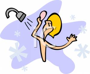 Person Taking A Shower Royalty Free Clipart Picture 090811 044745