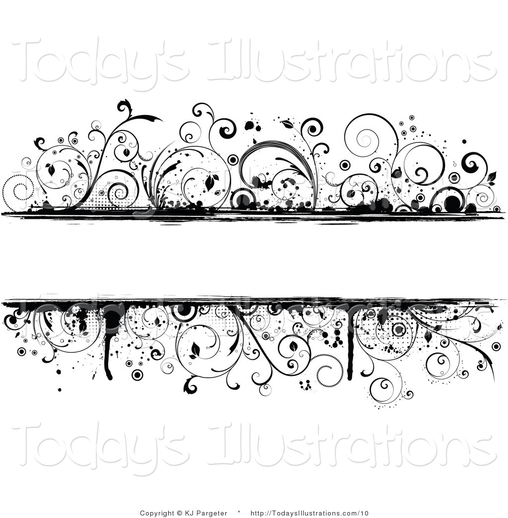 Vector Clipart Of A Grungy Black And White Background Of Vines With