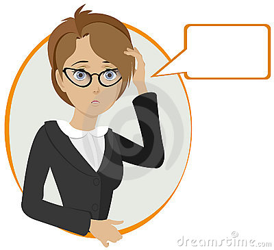 Woman Thinking Clip Art Cute Office Lady Thinking 