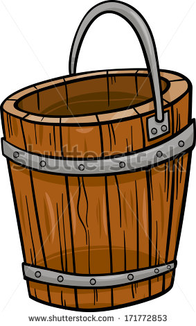 Wooden Water Bucket Clipart Of Wooden Bucket Retro