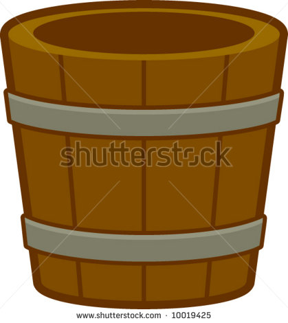 Wooden Water Bucket Clipart Wooden Bucket   Stock Vector