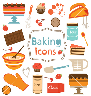 Baking Icons Set Vector Art   Download Kitchen Vectors   1473962