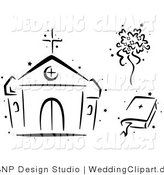 Cartoon Church Wedding Vector Cartoon Marriage