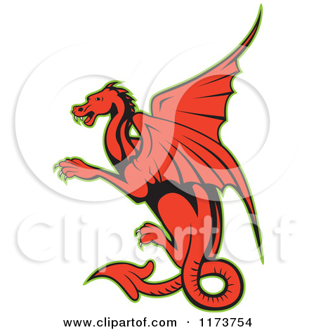 Cartoon Of A Waving Pink Dragon   Royalty Free Vector Clipart By Geo    