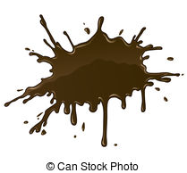 Chocolate Splash Blot With Drops And Stain Stock Illustration