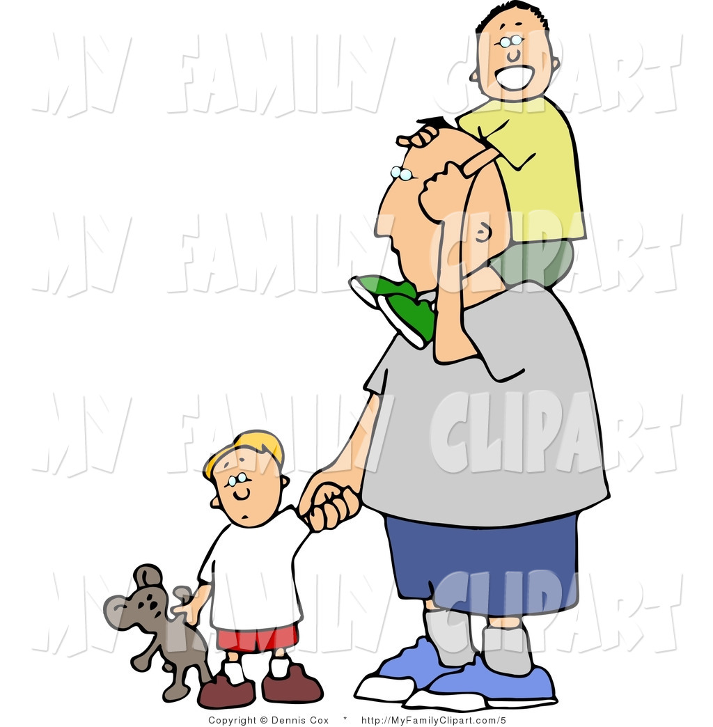 Clip Art Of A Father Taking His Boys Out For A Walk By Djart 5 Jpg