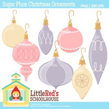 Clip Art  Sugar Plum Christmas Ornaments   Christmas Themed Clipart