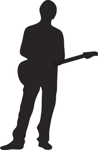 Clipart Image   The Silhouette Of A Male Electric Guitar Player