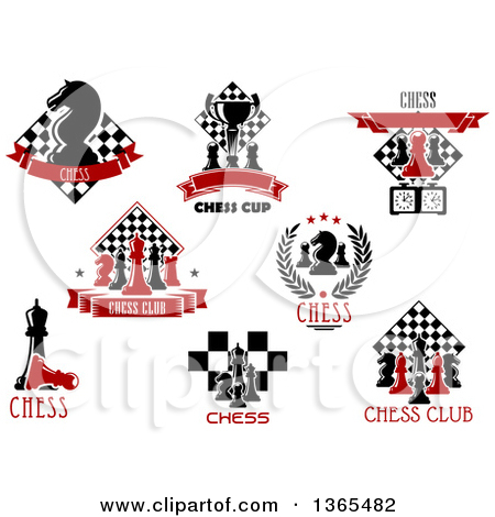 Clipart Of Chess Game Designs With Text   Royalty Free Vector
