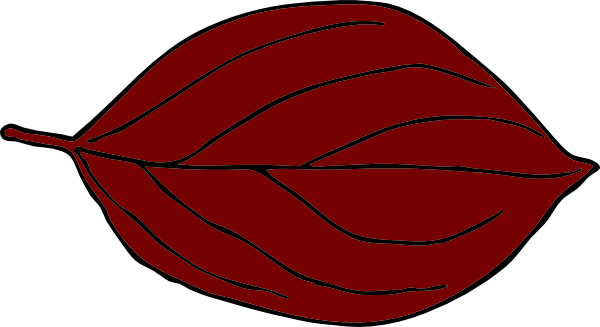 Dark Red Oval Leaf Clip Art At Clker Com   Vector Clip Art Online