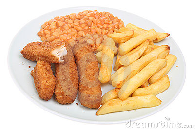 Fish Fingers   Chips Royalty Free Stock Photos   Image  10674898