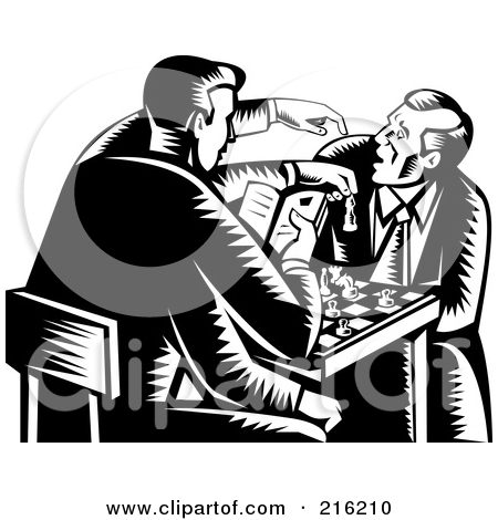 Free  Rf  Clipart Illustration Of Retro Men Playing A Game Of Chess