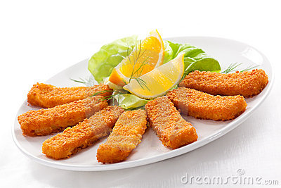 Fried Fish Fingers Stock Photo   Image  16425700