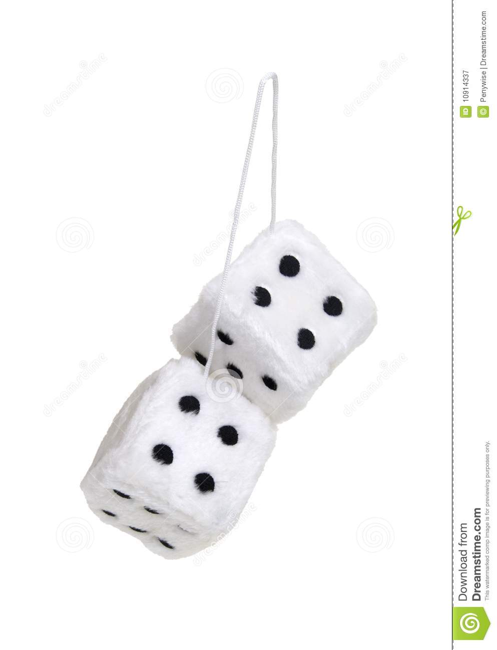 Fuzzy Dice That Are Usually Hung From The Rear View Mirror Of A Car    