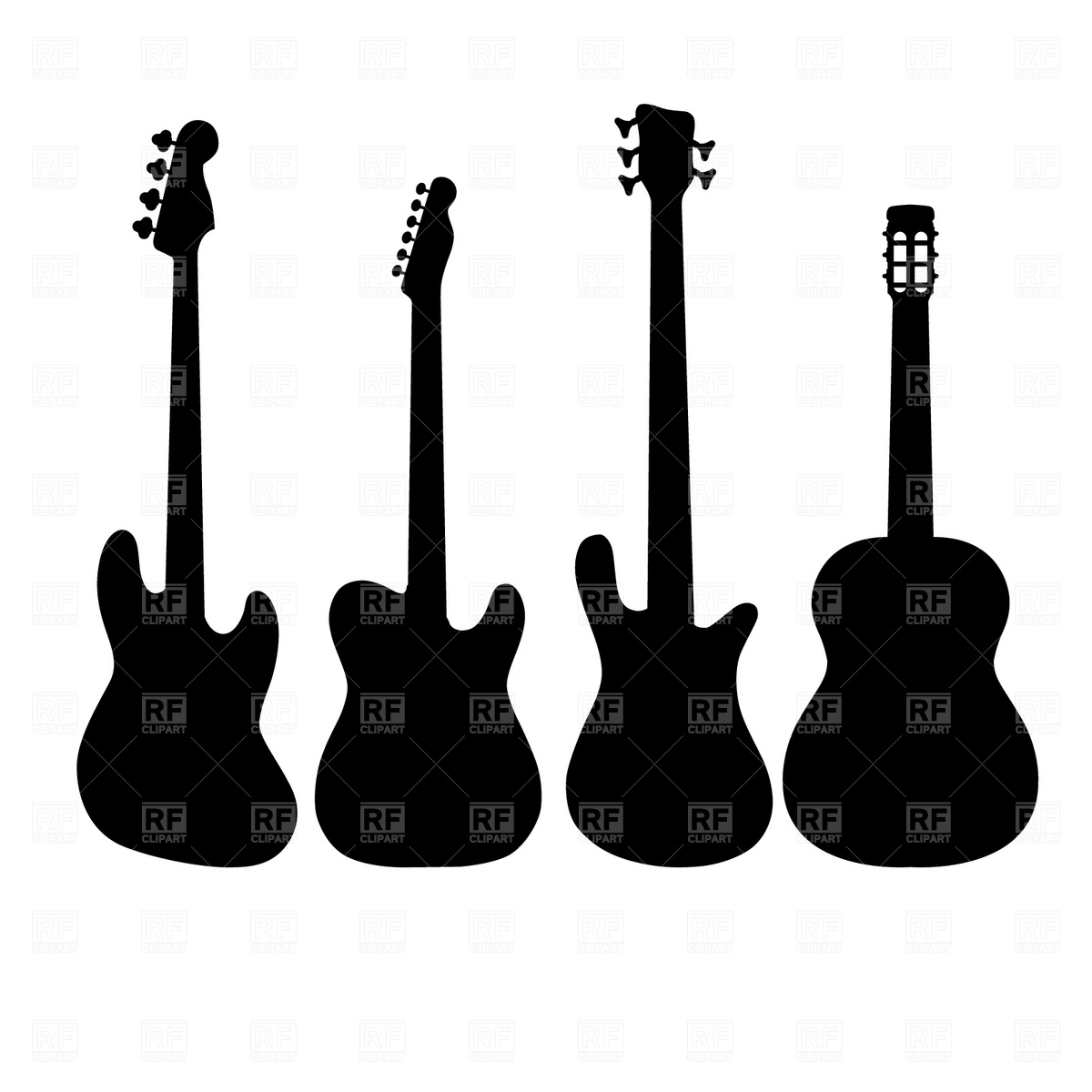 Guitar Silhouette 1739 Silhouettes Outlines Download Royalty Free
