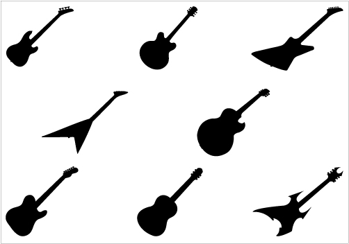 Guitar Silhouette Vector Pack   Silhouette Clip Artsilhouette Clip Art