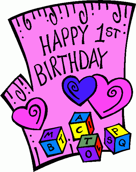 Happy 1st Birthday 2 Clipart   Happy 1st Birthday 2 Clip Art