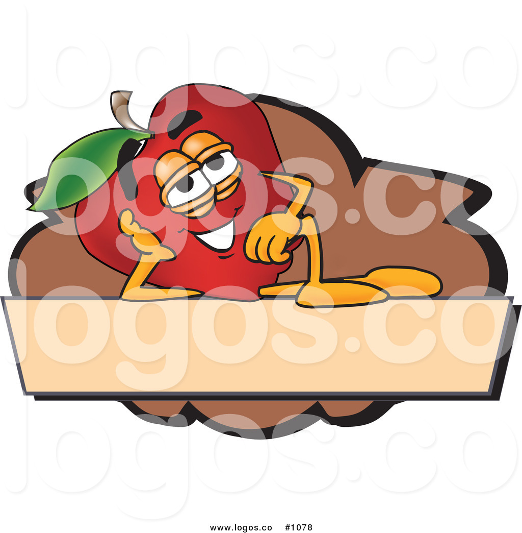 Logo Of A Dark Red Apple Mascot Laying This Apple Stock Logo Image