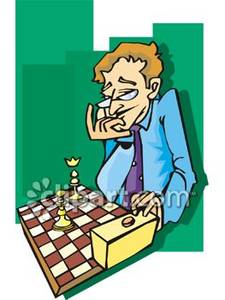 Next Move While Playing A Game Of Chess Royalty Free Clipart Picture