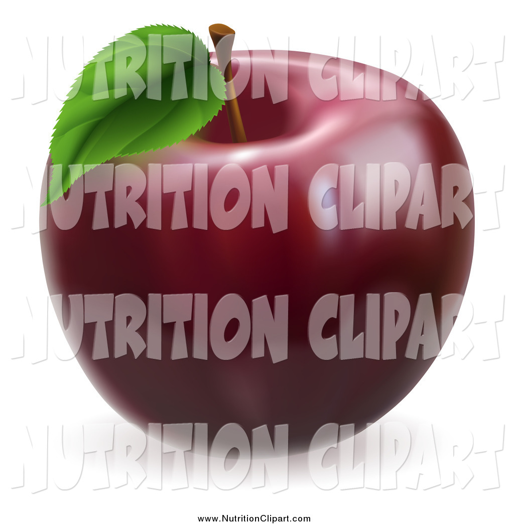 Nutrition Clip Art Of A 3d Dark Red Apple By Geo Images    2793