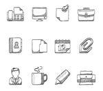 Office Icon Series In Sketch Office Icon Set Office Icon