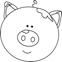 Pig In Mud Clipart Black And White Black And White Pig Face With