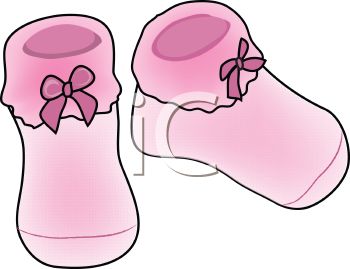 Royalty Free Clipart Image  Pink Knitted Baby Booties
