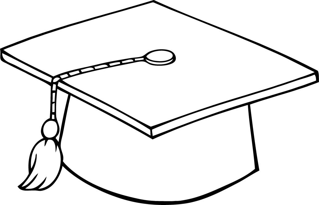 Sheet Of Black And White Graduation Cap   Coloring Point   Clipart