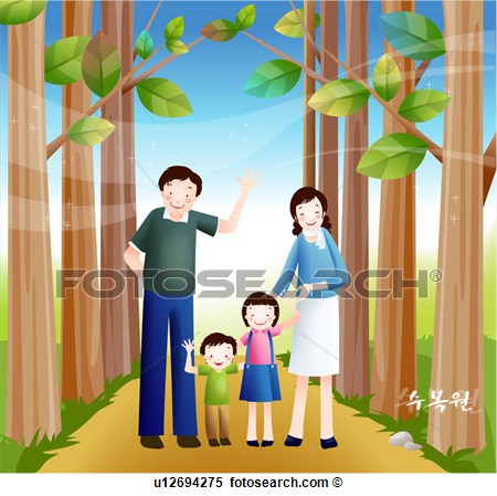 Stock Illustration   Family Taking A Walk  Fotosearch   Search Clipart