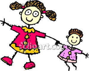 Two Friends Holding Hands Clipart A Drawing Two Girls Holding Hands
