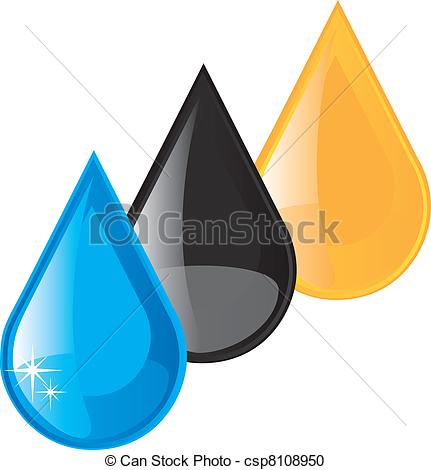 Vector Clipart Of Raindrops   Oil Fuel And Water Raindrops Vector    