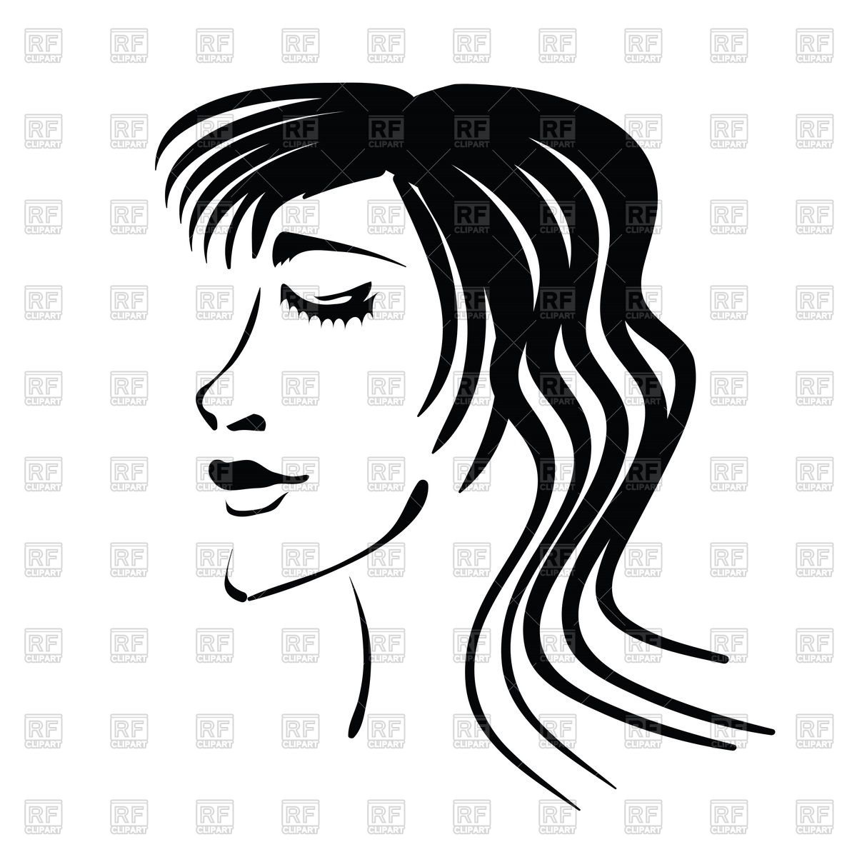 Woman S Face Profile Download Royalty Free Vector Clipart  Eps