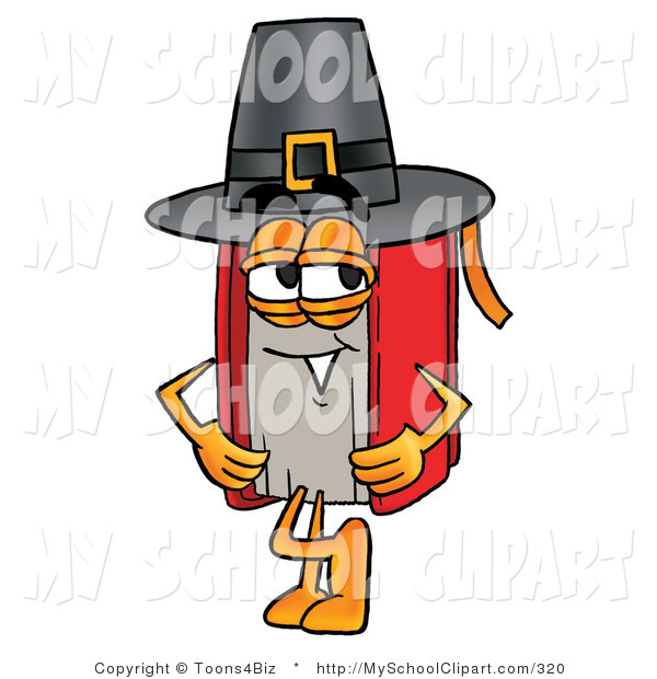 Clip Art Of An Old Fashioned Friendly Red Book Mascot Cartoon