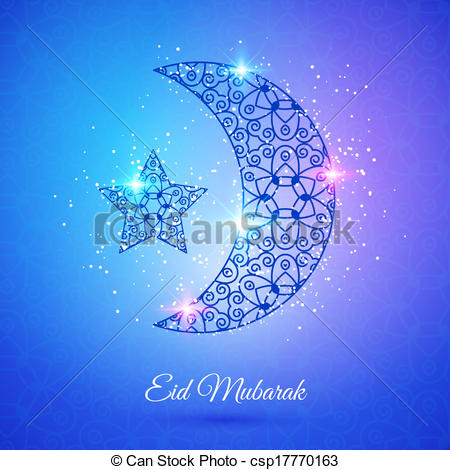 Clip Art Vector Of Moon For Muslim Community Festival Eid Mubarak