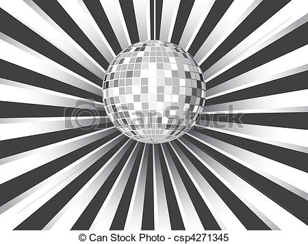 Clipart Vector Of Disco Ball Background With Ray Light Csp4271345