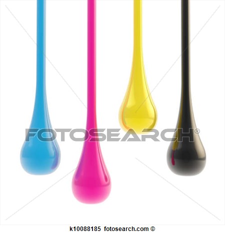 Cmyk Oil Paint Glossy Drops Isolated  Fotosearch   Search Clipart