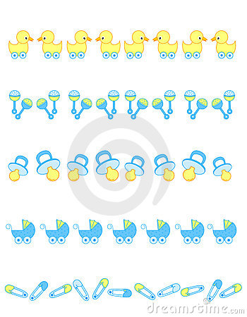 Cute Baby Boy Divider Collection Including Carriage Safety Pins