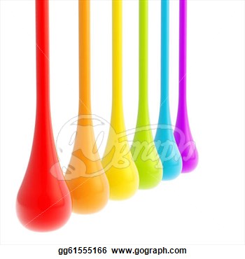 Drawings   Rainbow Colors Oil Paint Glossy Drops  Stock Illustration