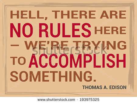     Edison About Breaking The Rules To Accomplish Something   Stock Vector